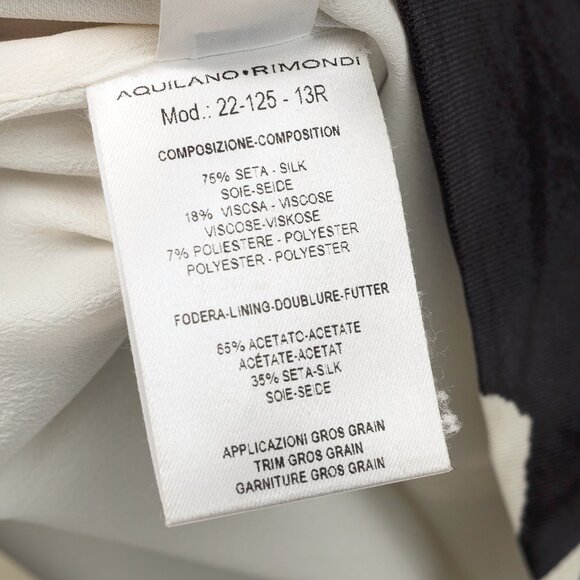 Aquilano Rimondi SS/13 Runway White & Black Multi-Pattern Silk Dress - Picture 13 of 14